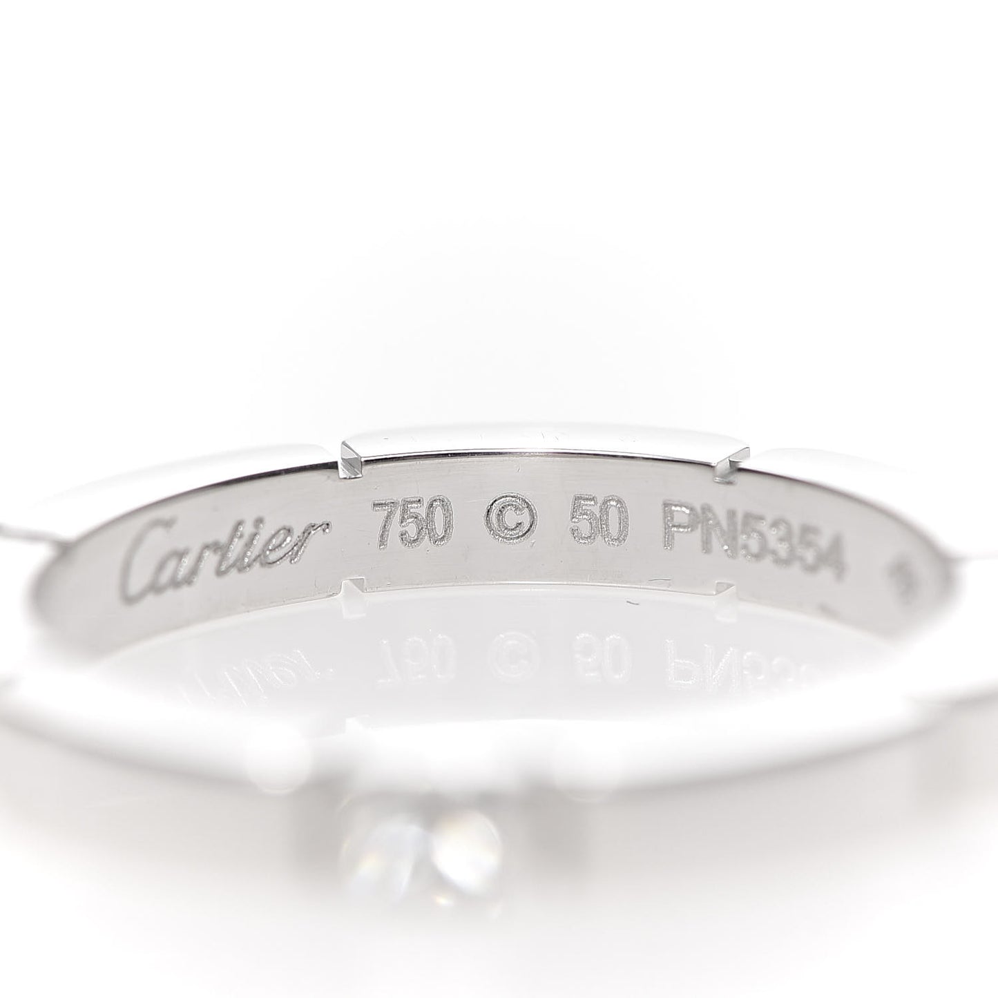 18K White Gold Diamond 2.5mm Maillon Panthere Wedding Band Ring 50 5.25