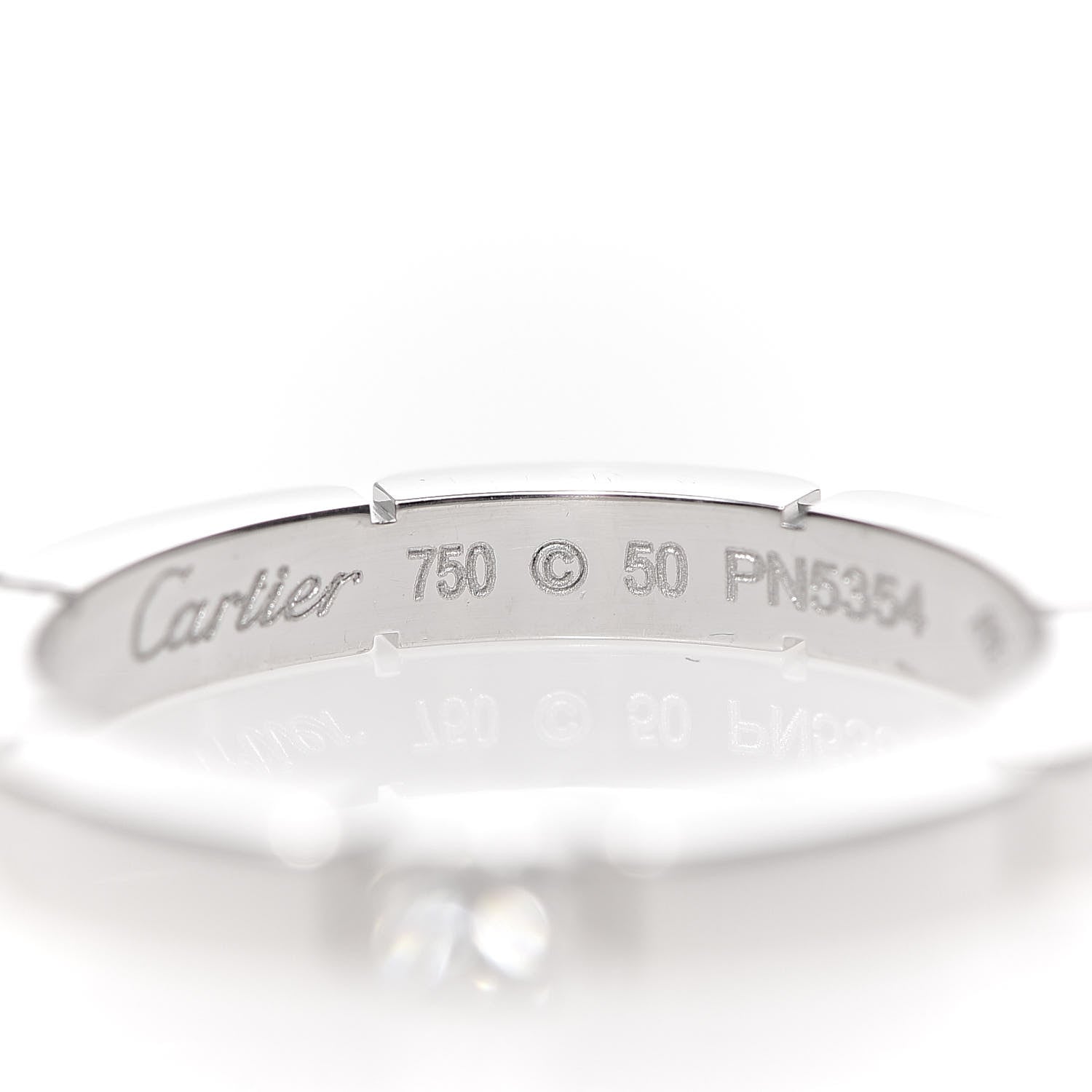 Cartier 18K White Gold Diamond 2.5mm Maillon Panthere Wedding Band Ring 50 5.25 4 of 5