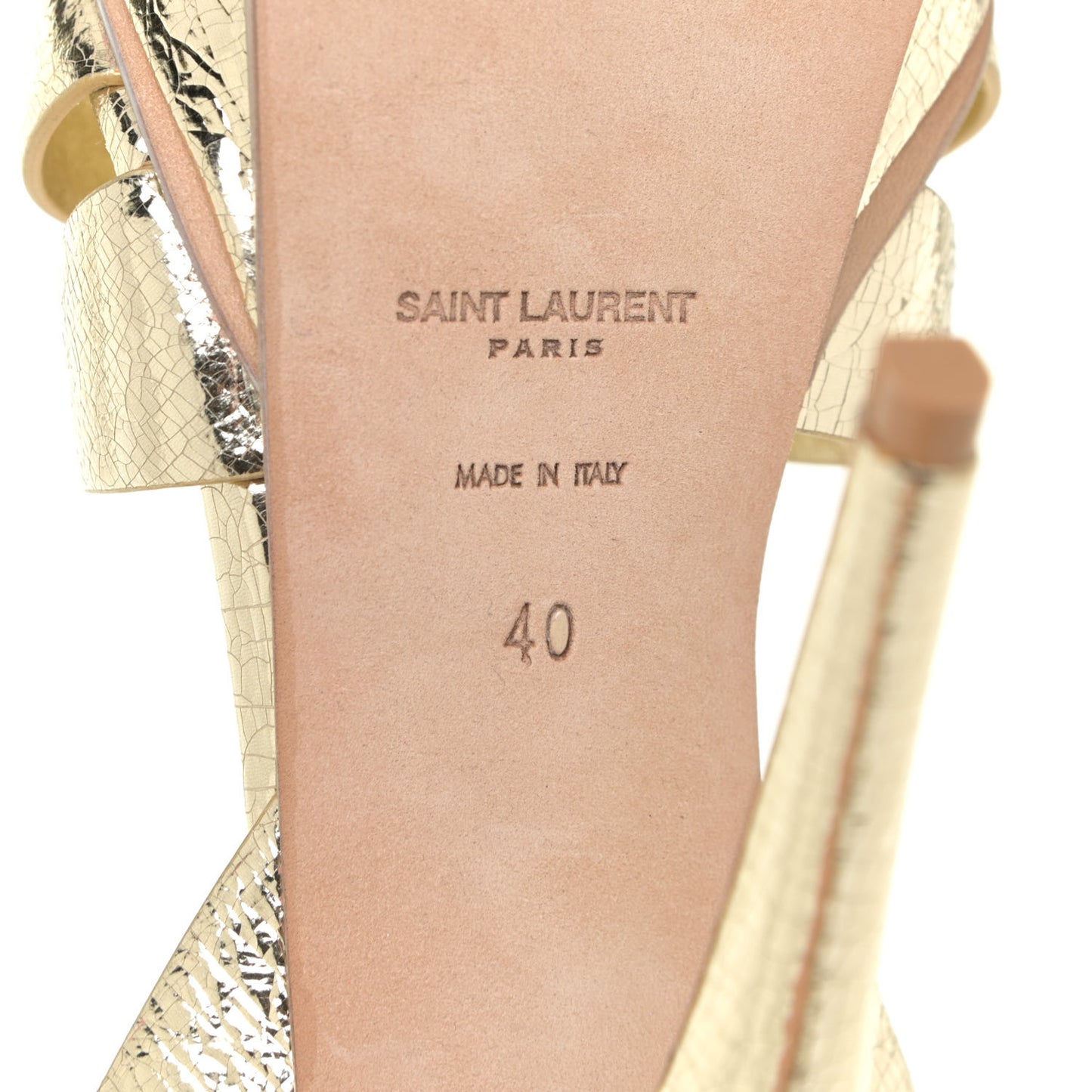Metallic Calfskin Tribute 105 Platform Sandals 40 Black Gold