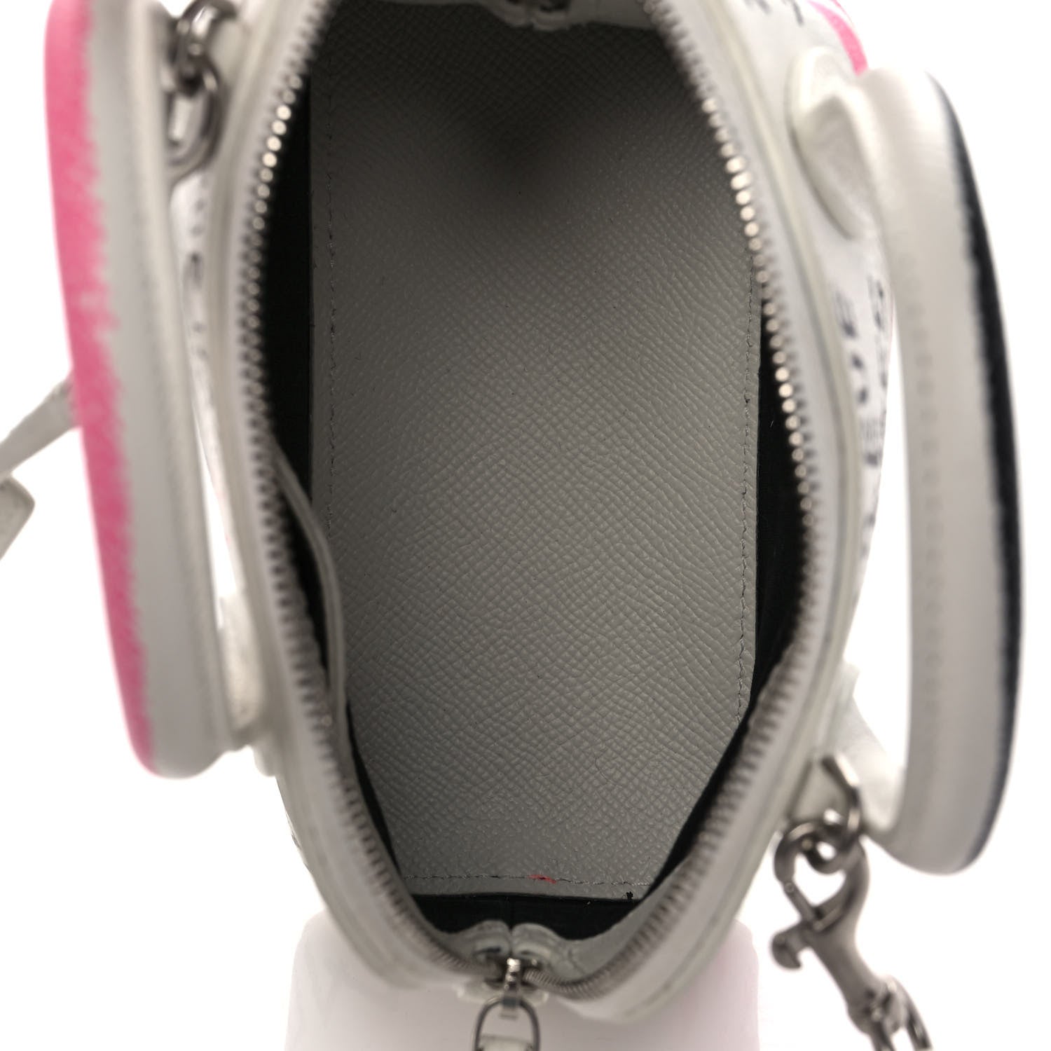 Balenciaga Grained Calfskin Graffiti Print XXS Ville Top Handle Bag White 5 of 10