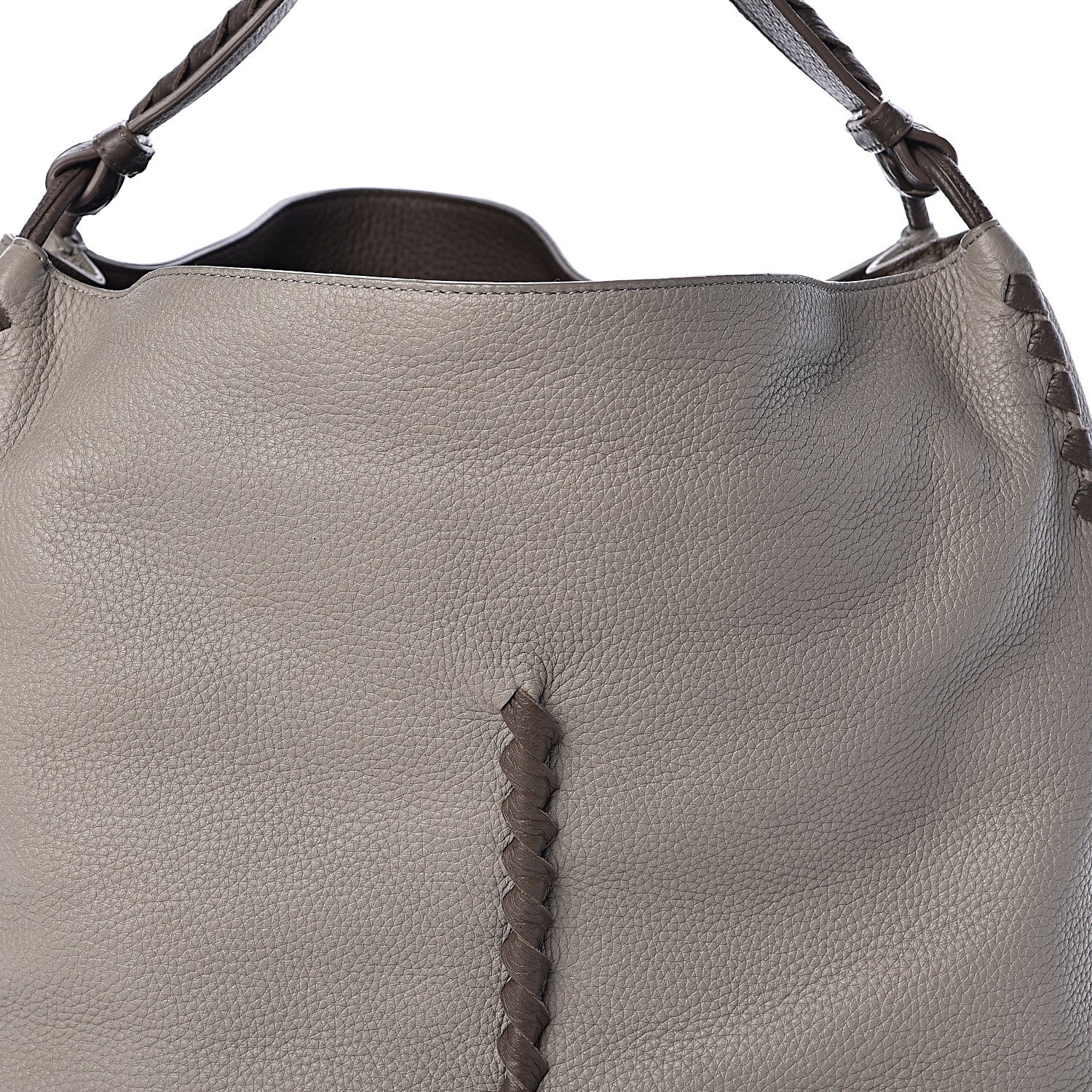 Bottega Veneta Washed Cervo Deerskin Shoulder Bag Dark Cement New Steel 7 of 9