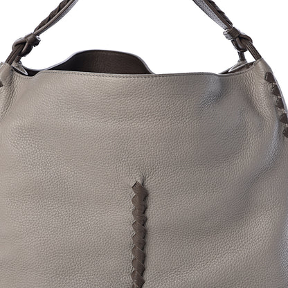 Bottega Veneta Washed Cervo Deerskin Shoulder Bag Dark Cement New Steel 7 of 9