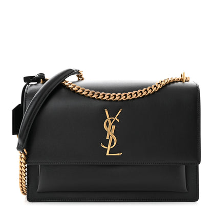 Saint Laurent Calfskin Large Monogram Sunset Black 1 of 9