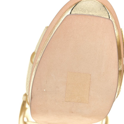 Saint Laurent Metallic Calfskin Tribute 105 Platform Sandals 40 Black Gold 7 of 13