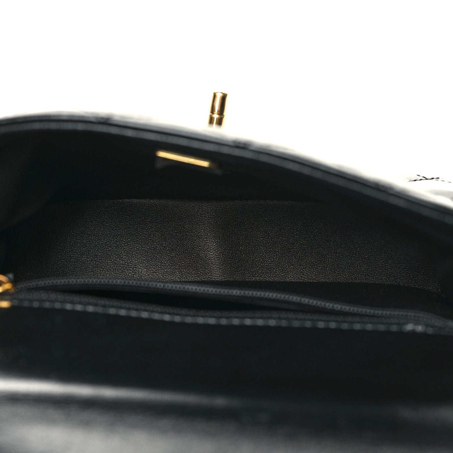 Chanel Shiny Lambskin Quilted Golden Links Top Handle Flap Black 5 of 12