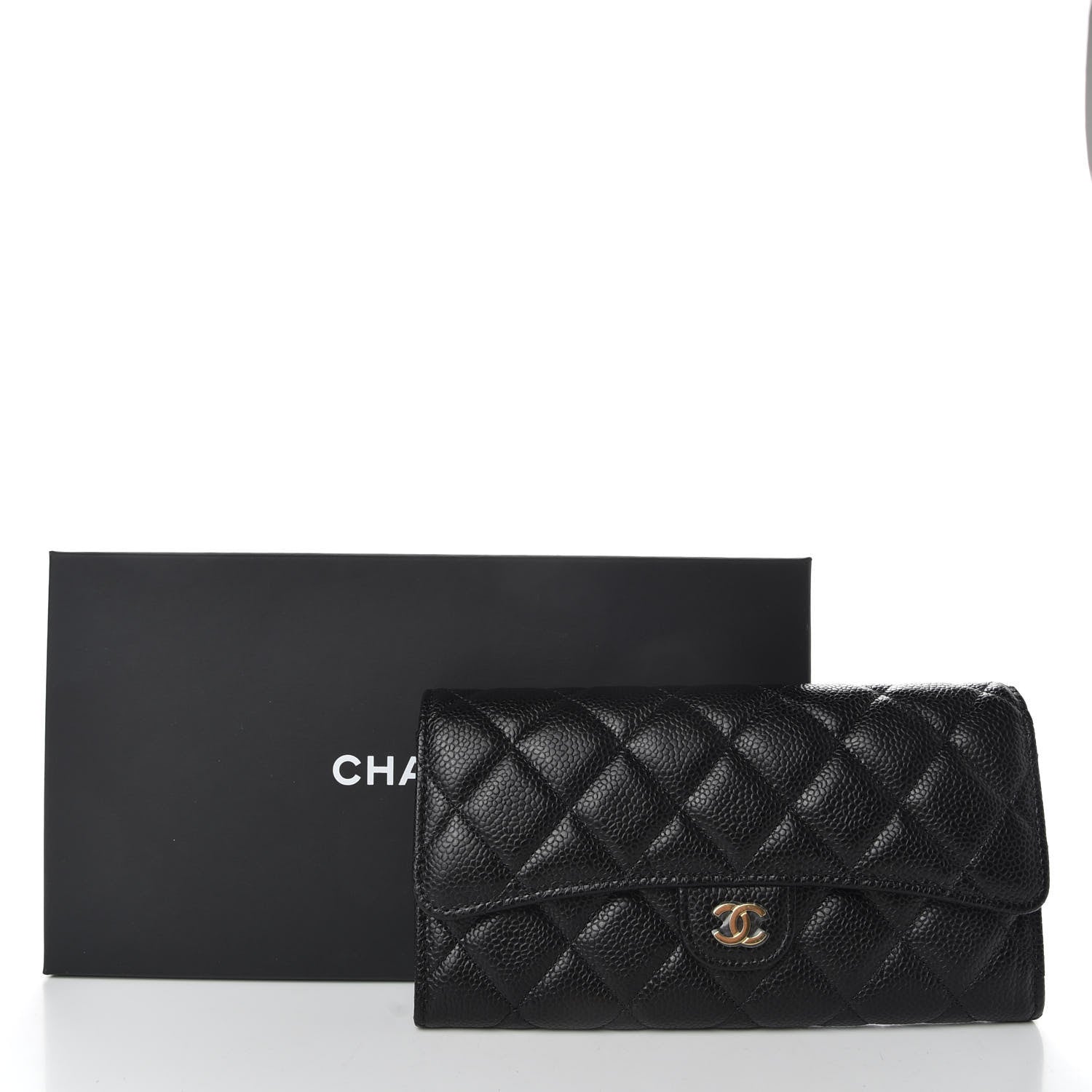 Chanel Caviar Quilted Large Gusset Flap Wallet Black 9 of 9