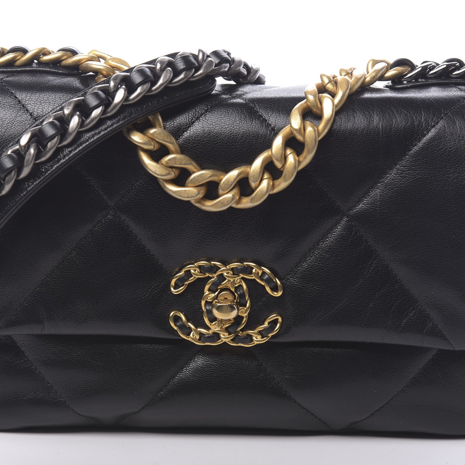 Chanel Lambskin Quilted Medium 19 Flap Black 8 of 11