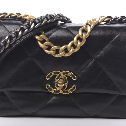Chanel Lambskin Quilted Medium 19 Flap Black 8 of 11