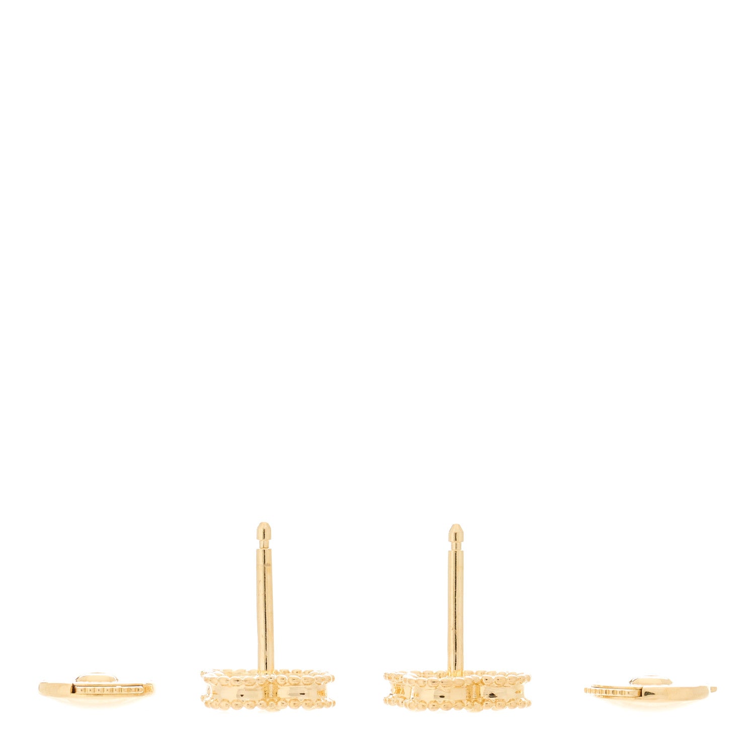 Van Cleef & Arpels 18K Yellow Gold Black Onyx Sweet Alhambra Earrings 3 of 4