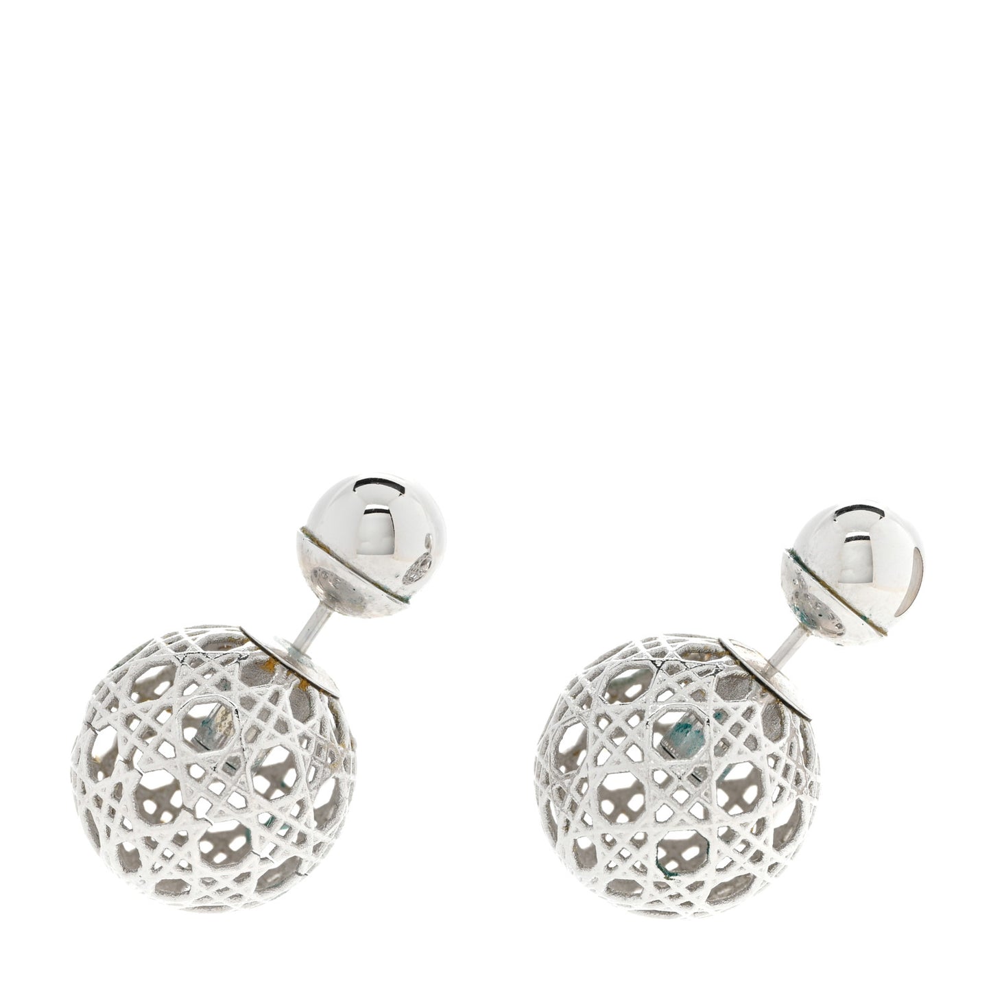 Cannage Mise En Dior Tribal Earrings Silver