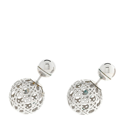 Christian Dior Cannage Mise En Dior Tribal Earrings Silver 1 of 6
