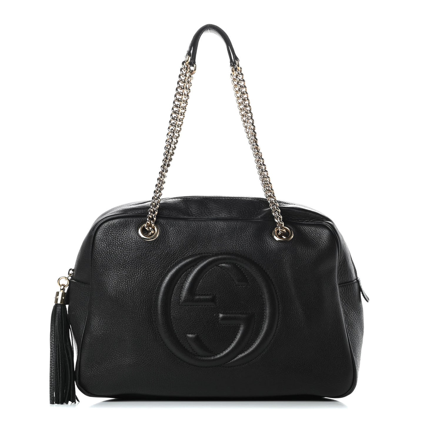 Pebbled Calfskin Medium Soho Bowler Black
