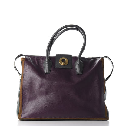 Saint Laurent Calfskin Suede Muse Two Cabas Purple Ocre 2 of 9