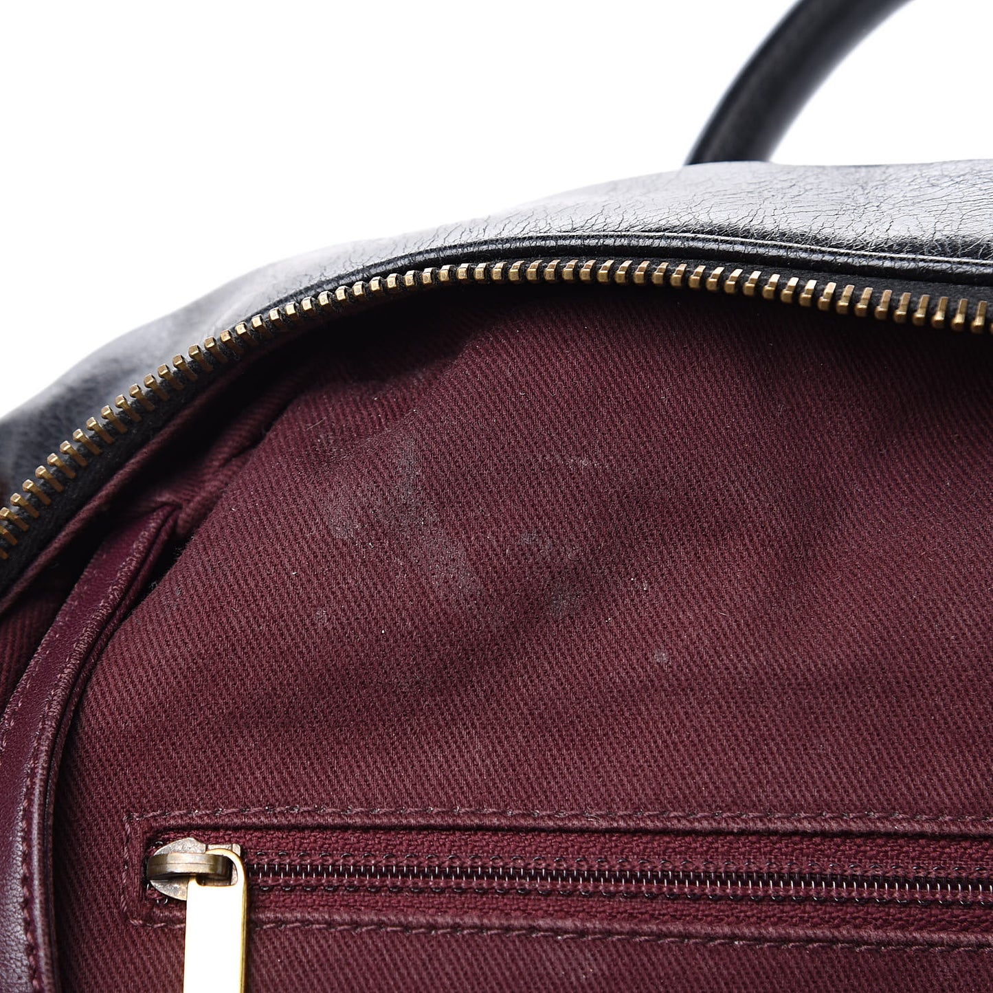 Glazed Calfskin Castle Rock Bowling Bag Black