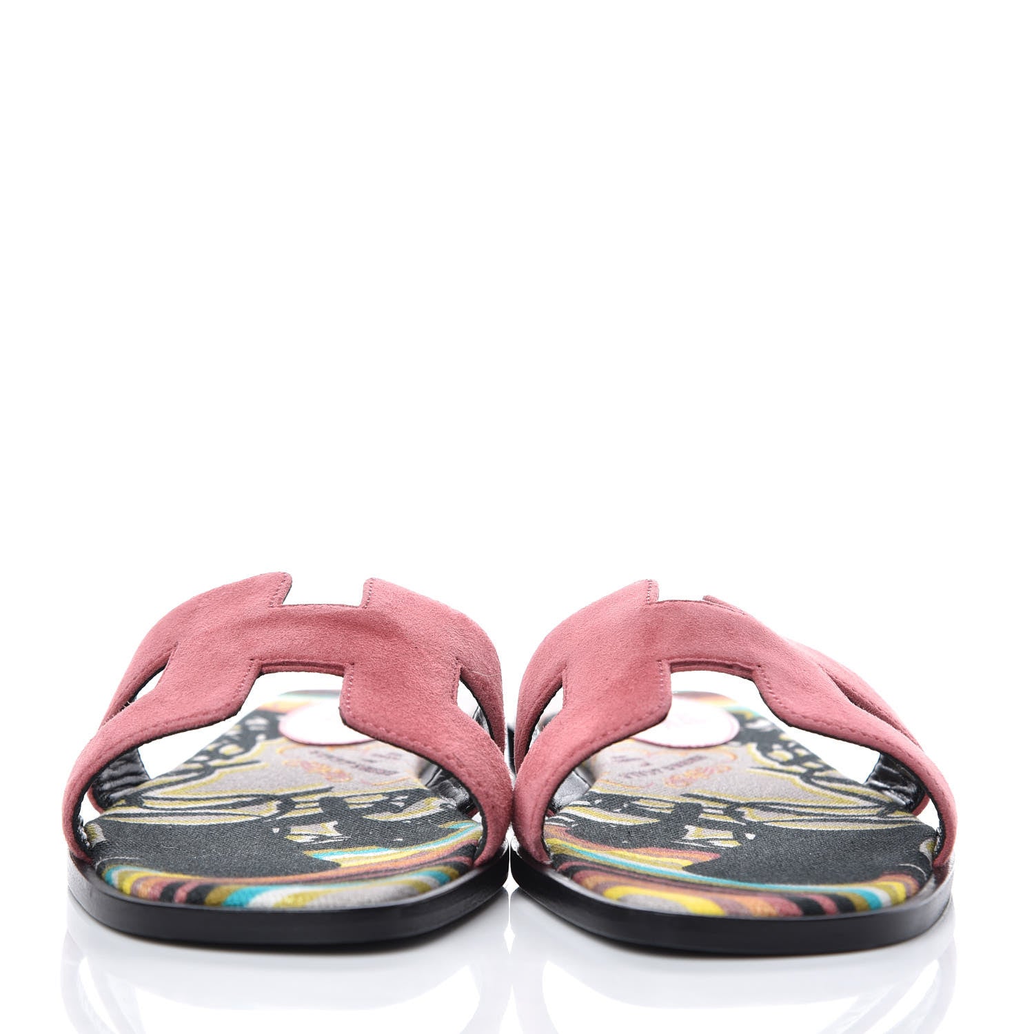Hermes Suede Goatskin Oran Sandals 37 Rose De Venice 3 of 7