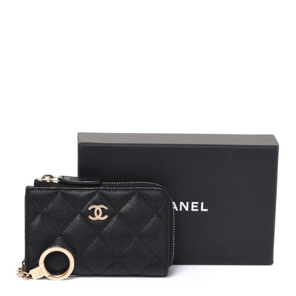 Chanel Caviar Quilted Zipped Key Holder Case Black 9 of 9