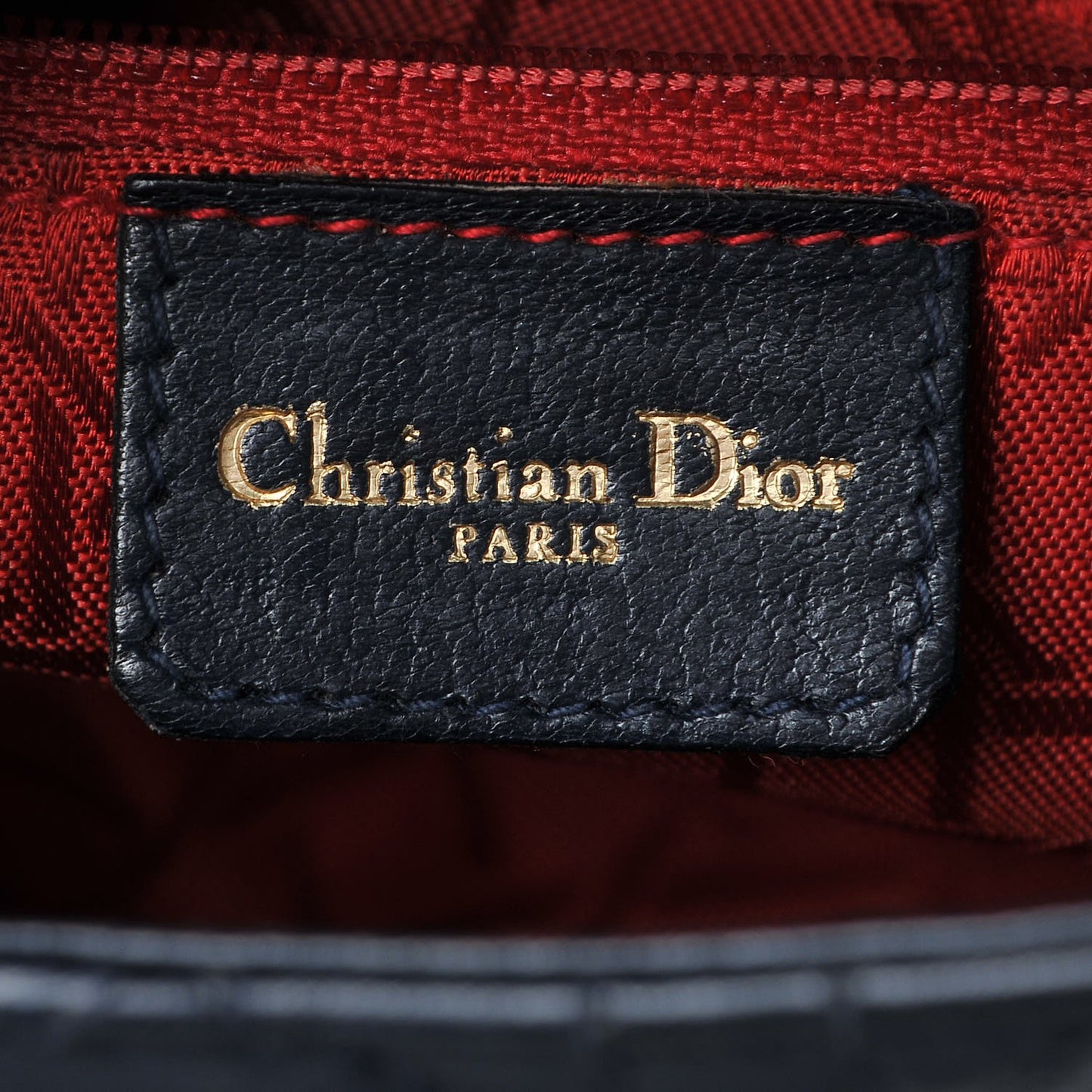 Lambskin Cannage Mini Lady Dior Navy Blue