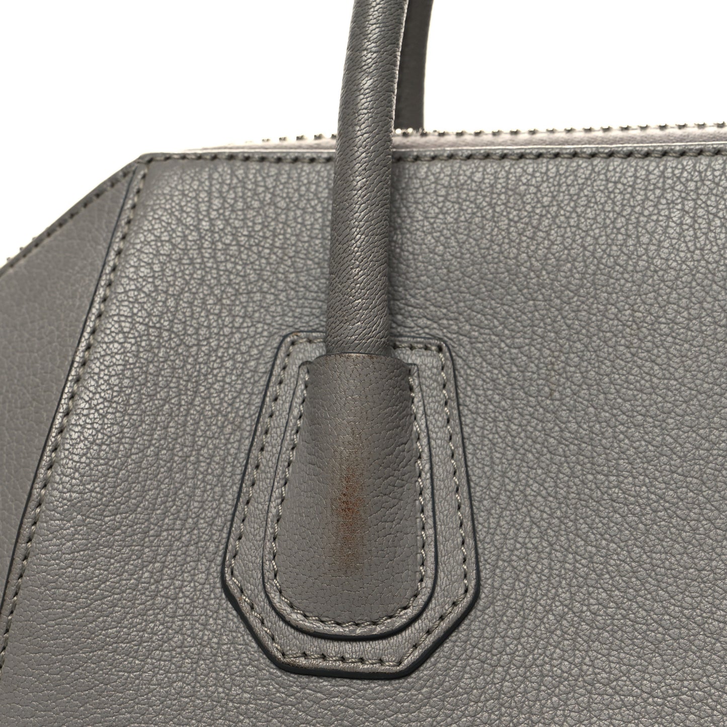 Sugar Goatskin Small Antigona Pearl Grey