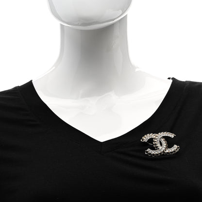 Chanel Crystal Chain CC Brooch Gold 2 of 5