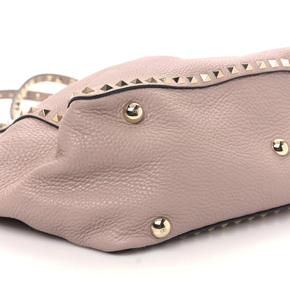 Valentino Garavani Pebbled Calfskin Medium Rockstud Tote Poudre 7 of 8