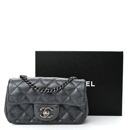 Chanel Metallic Caviar Quilted Extra Mini Flap Dark Grey 11 of 11