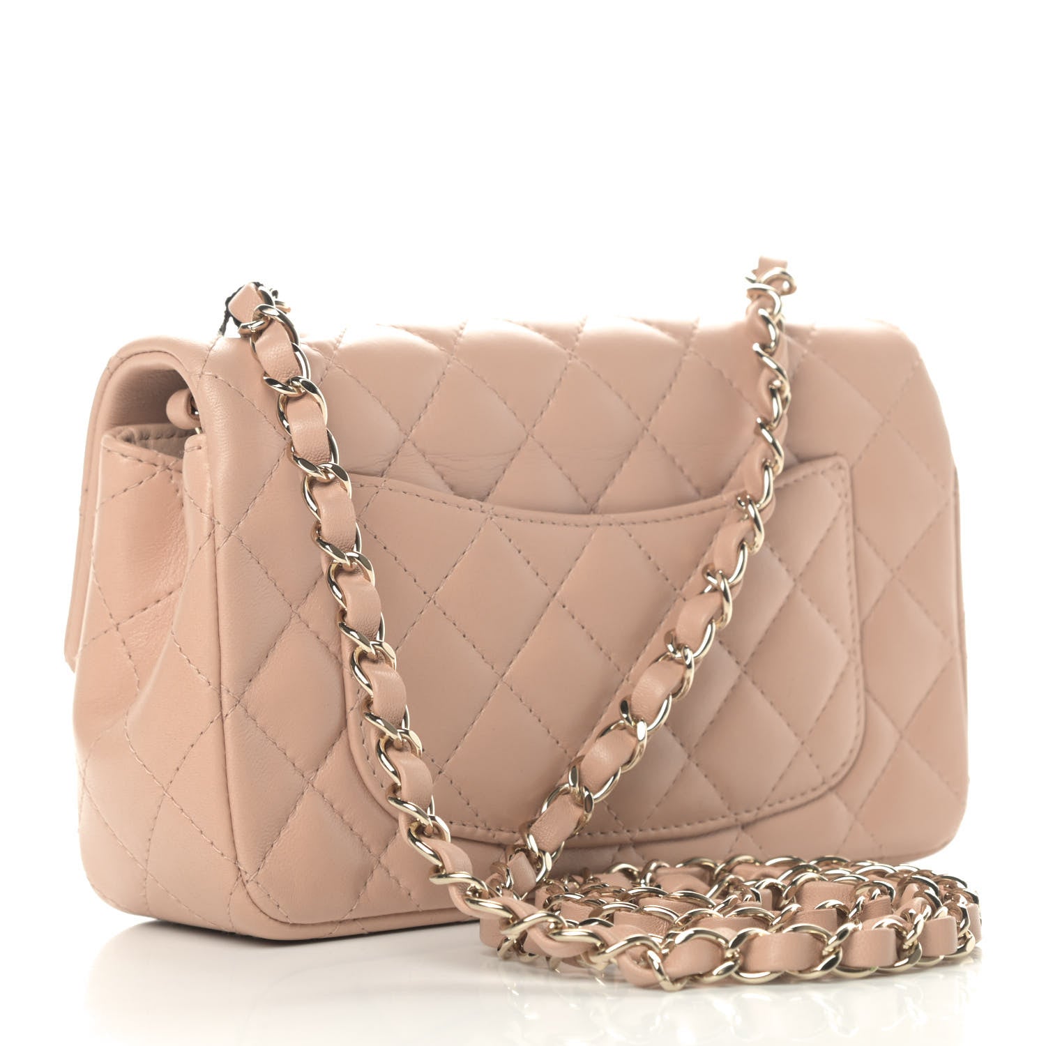 Chanel Lambskin Quilted Mini Rectangular Flap Beige 2 of 4