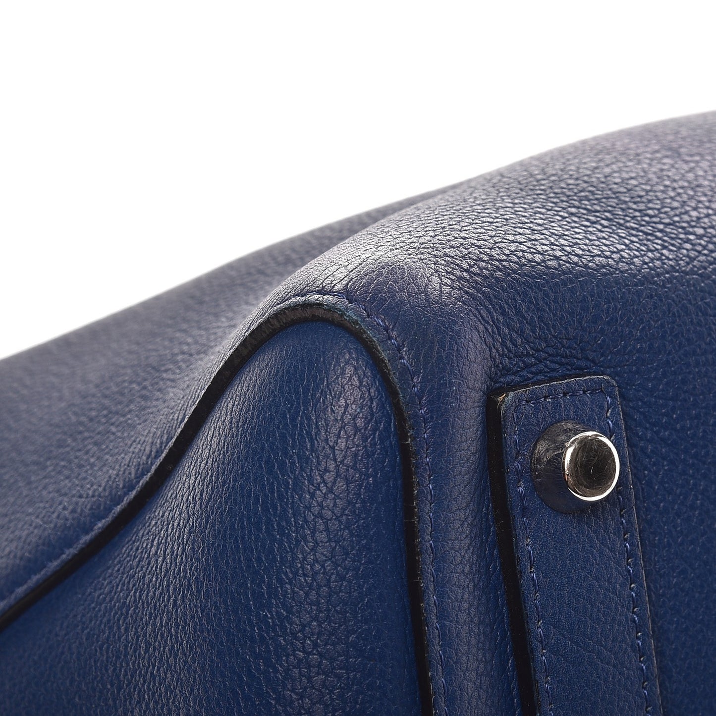 Supple Grained Calfskin Large Open Bar Tote Blue