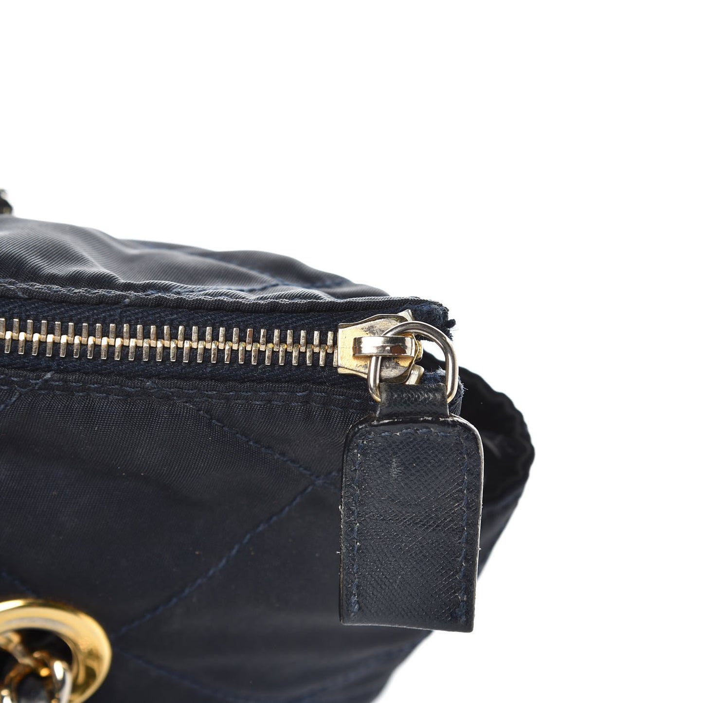 Nylon Tessuto Quilted Shoulder Bag Navy