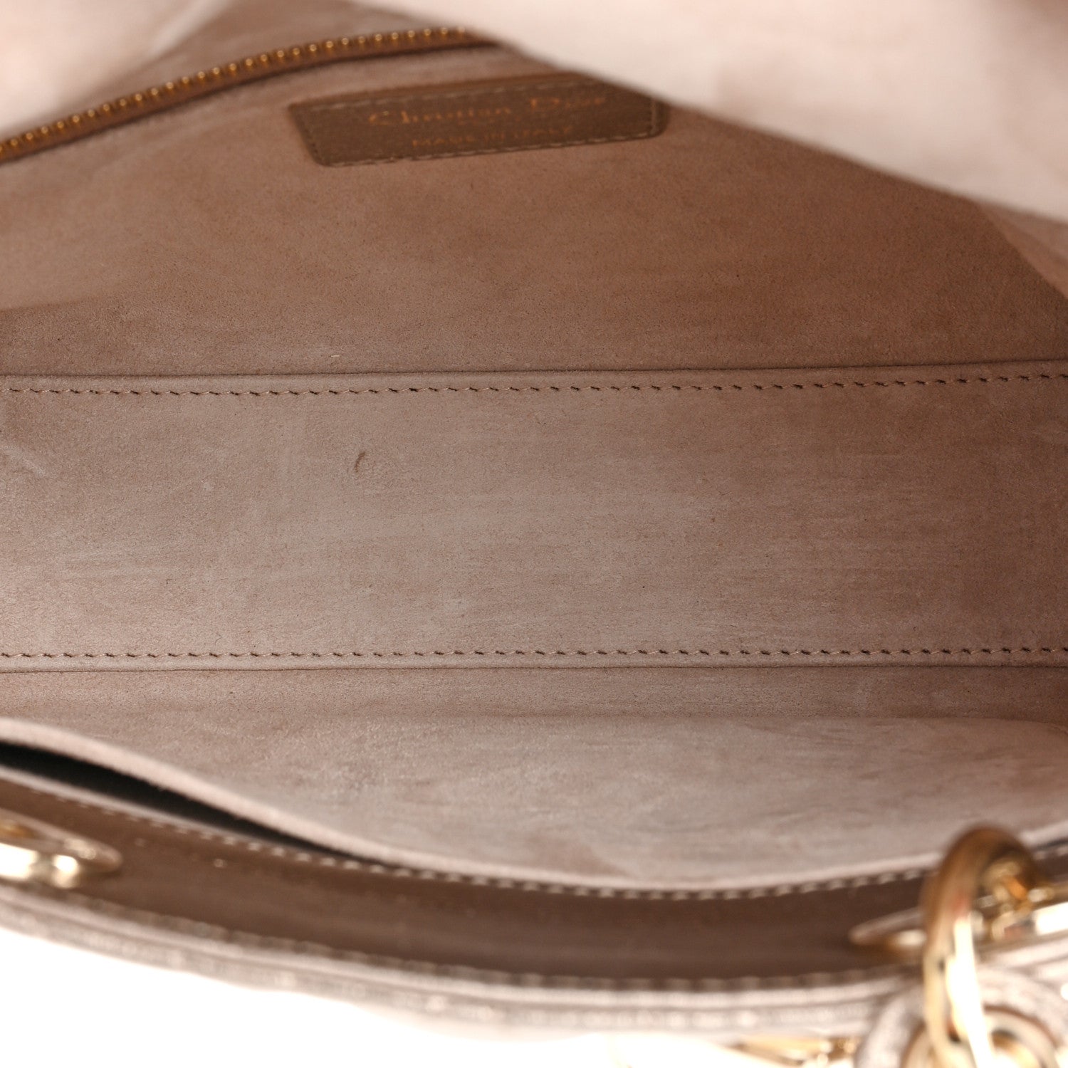 Christian Dior Metallic Lambskin Cannage Small My ABCDior Lady Dior Gold 5 of 10