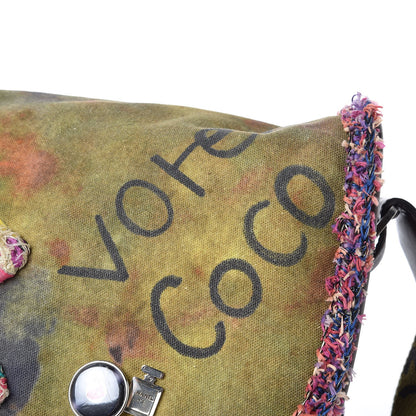 Chanel Washed Toile Large Graffiti On The Pavements Messenger Khaki Multicolor 12 of 17