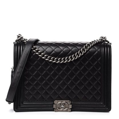 Chanel Lambskin Quilted Large Boy Flap Black 1 of 14