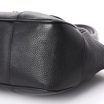 Prada Vitello Daino Pushlock Shoulder Bag Black 6 of 10
