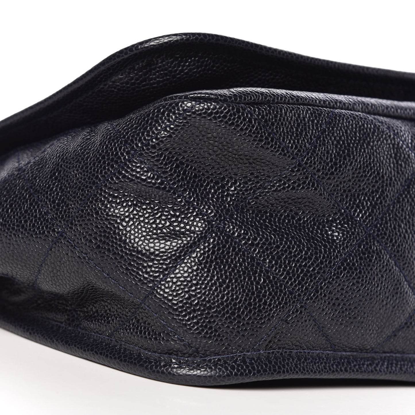 Grained Calfskin Medium Natural Beauty Messenger Navy Blue