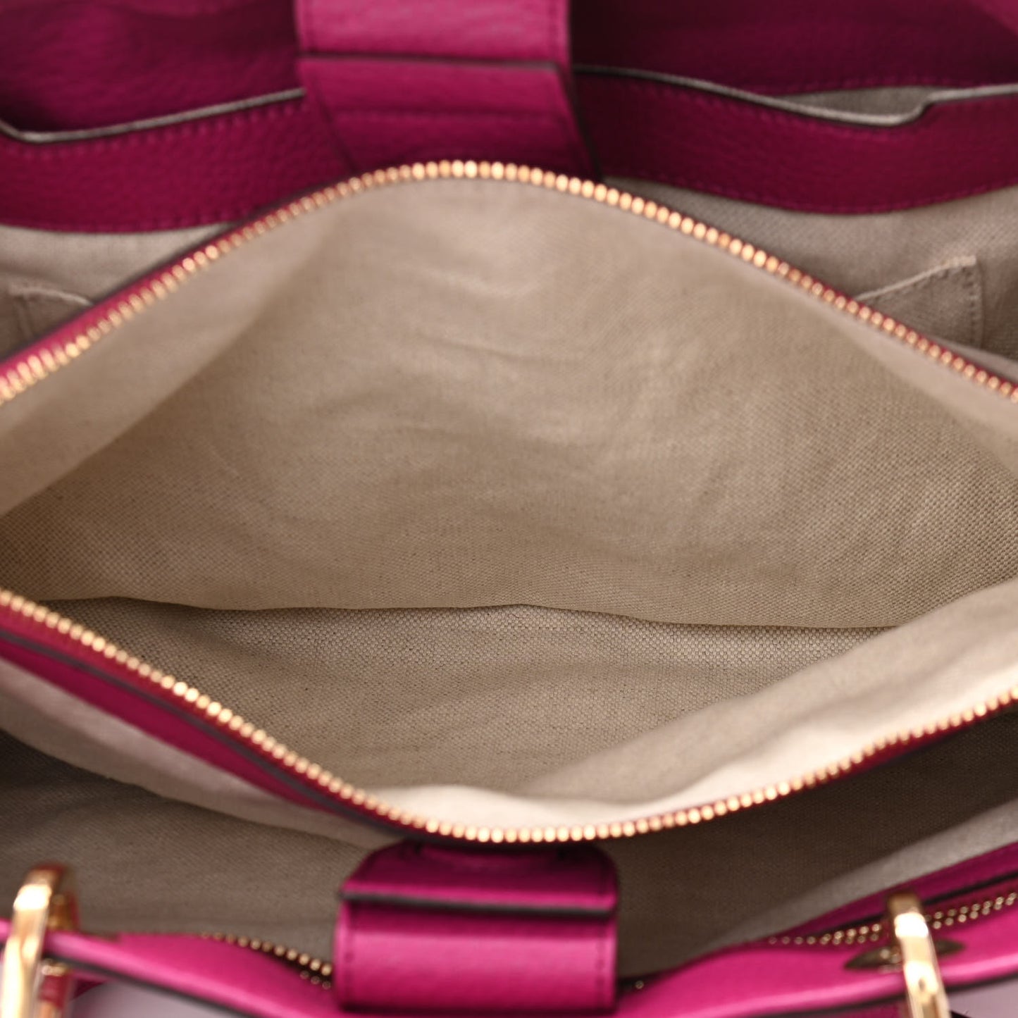 Pebbled Calfskin Medium Bamboo Shopper Tote Bright Bougainvillea