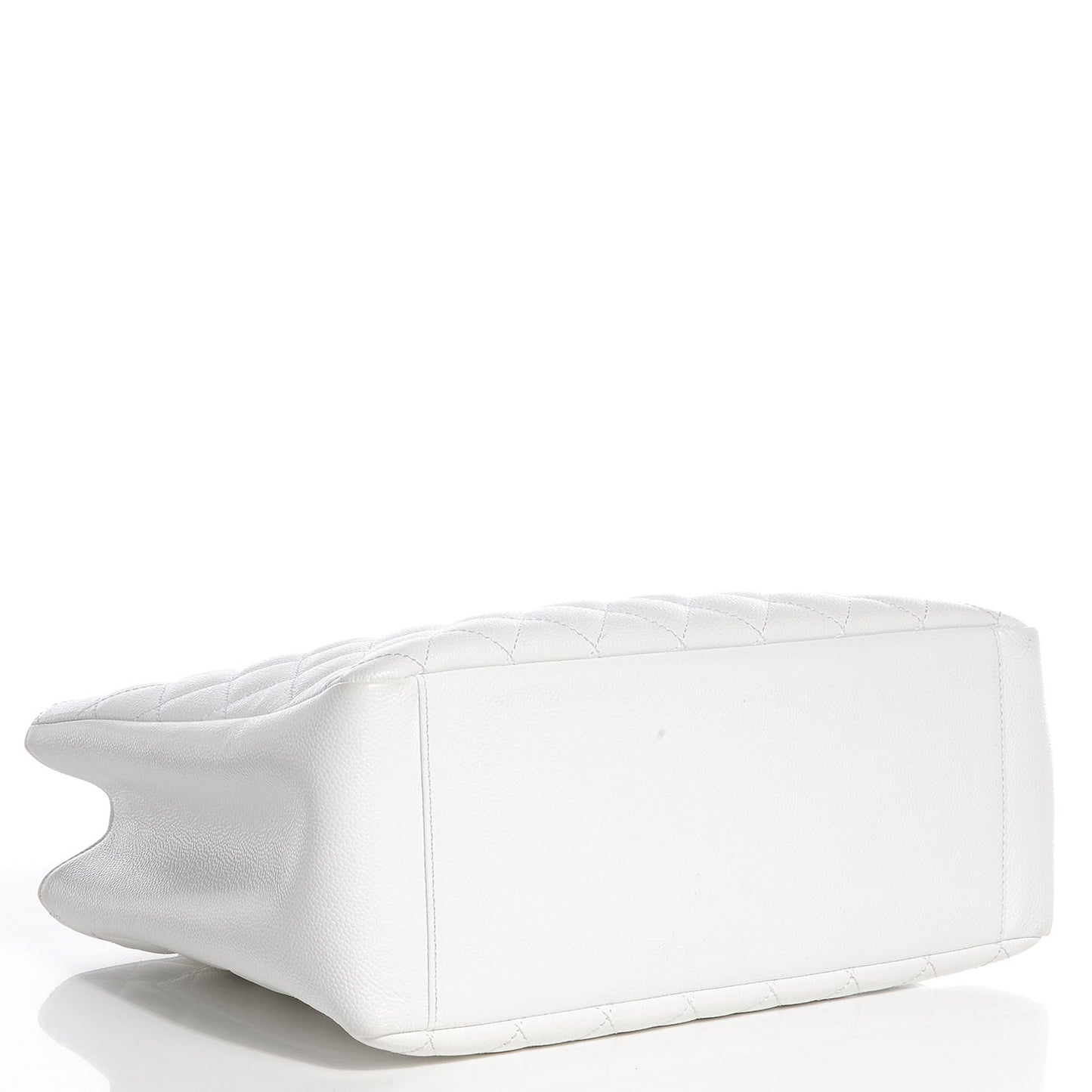 Caviar Quilted Grand Shopping Tote GST White