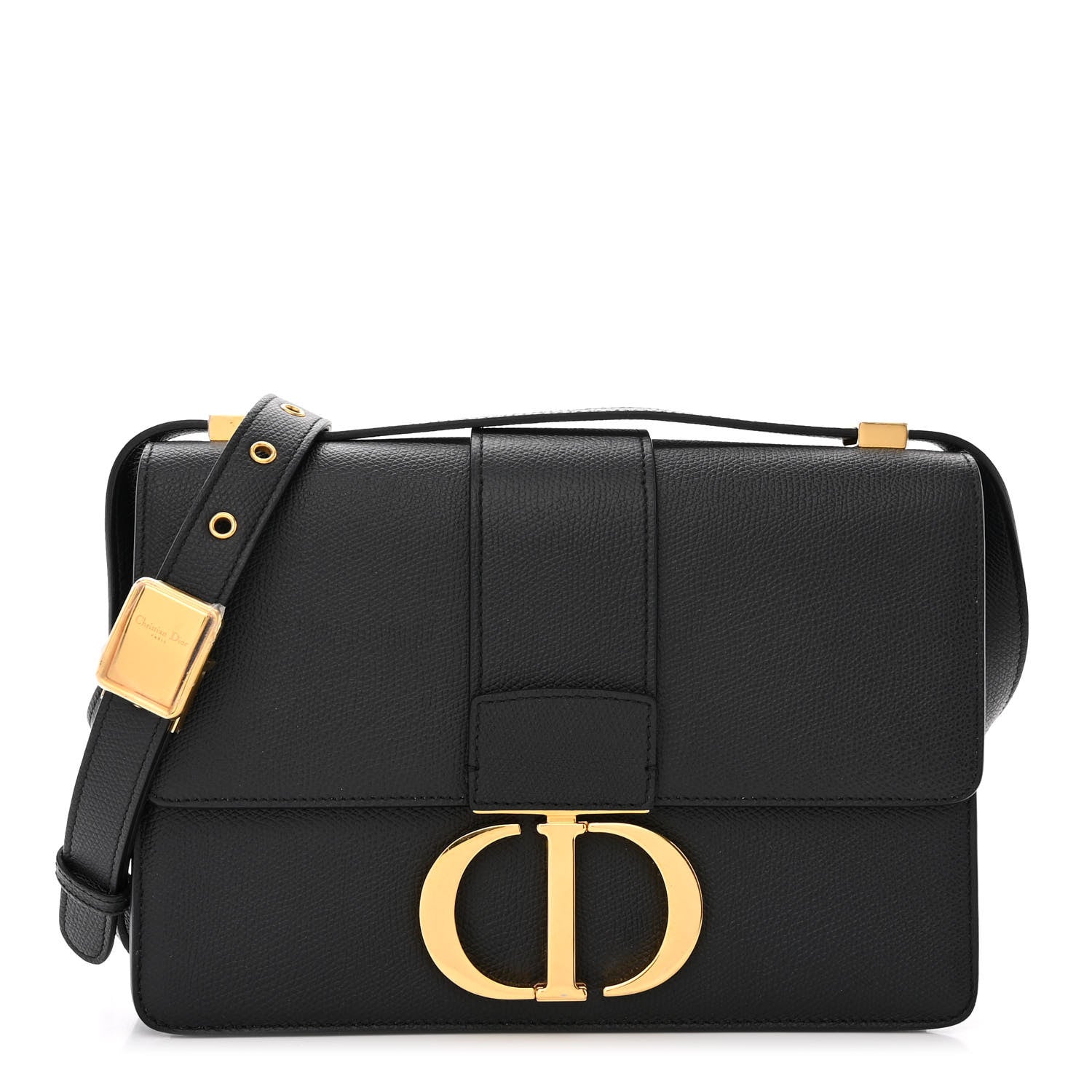 Christian Dior Grained Calfskin 30 Montaigne Flap Bag Black 1 of 10