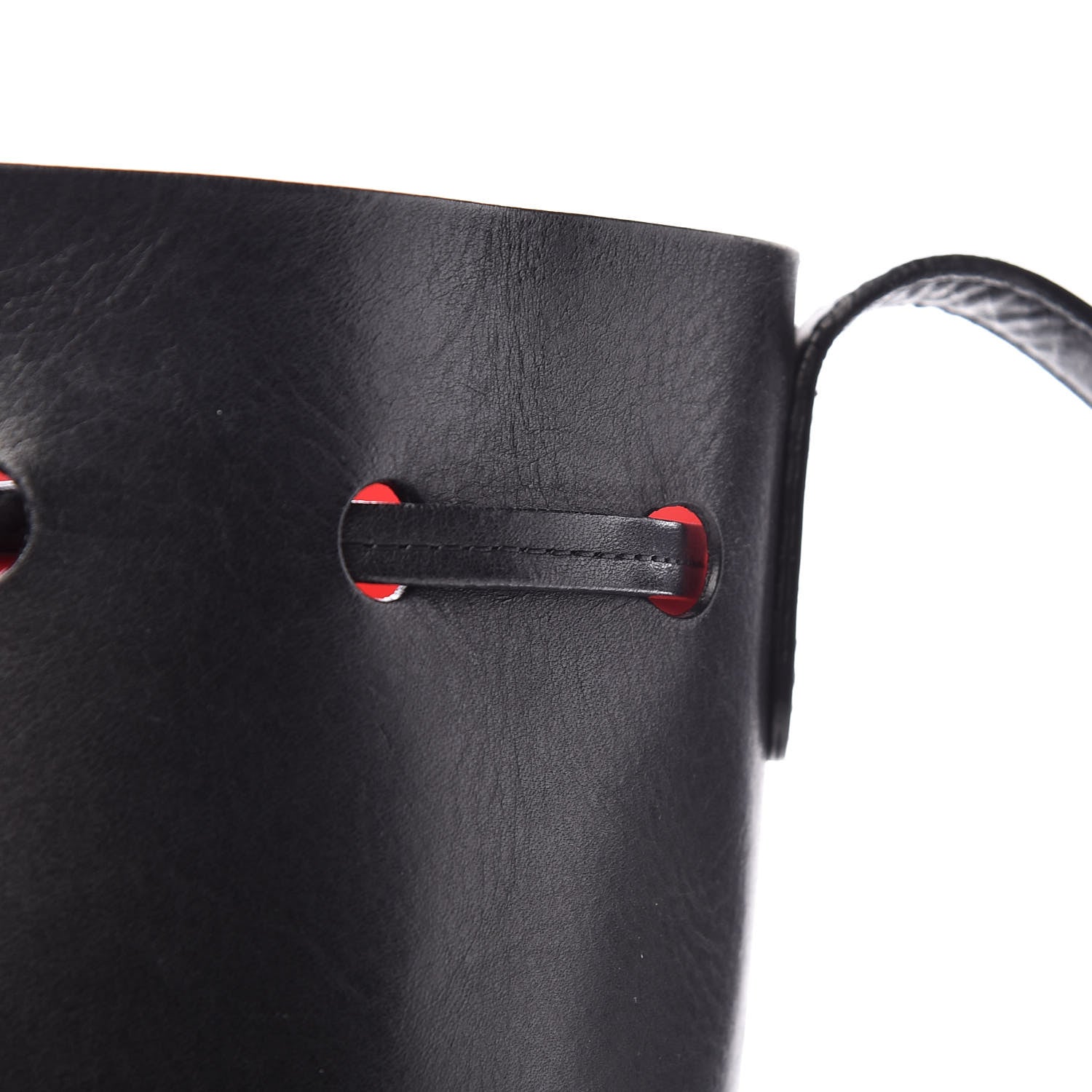 Mansur Gavriel Vegetable Tanned Calfskin Mini Bucket Bag Black Flamma 12 of 13