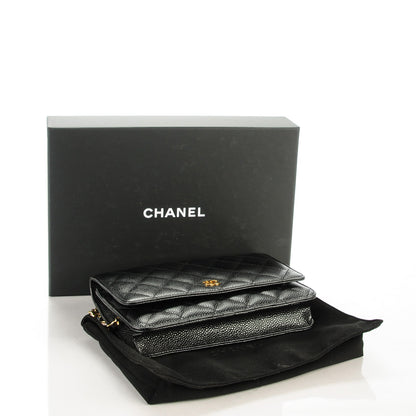 Chanel Caviar Quilted Wallet On Chain WOC Black 4 of 8