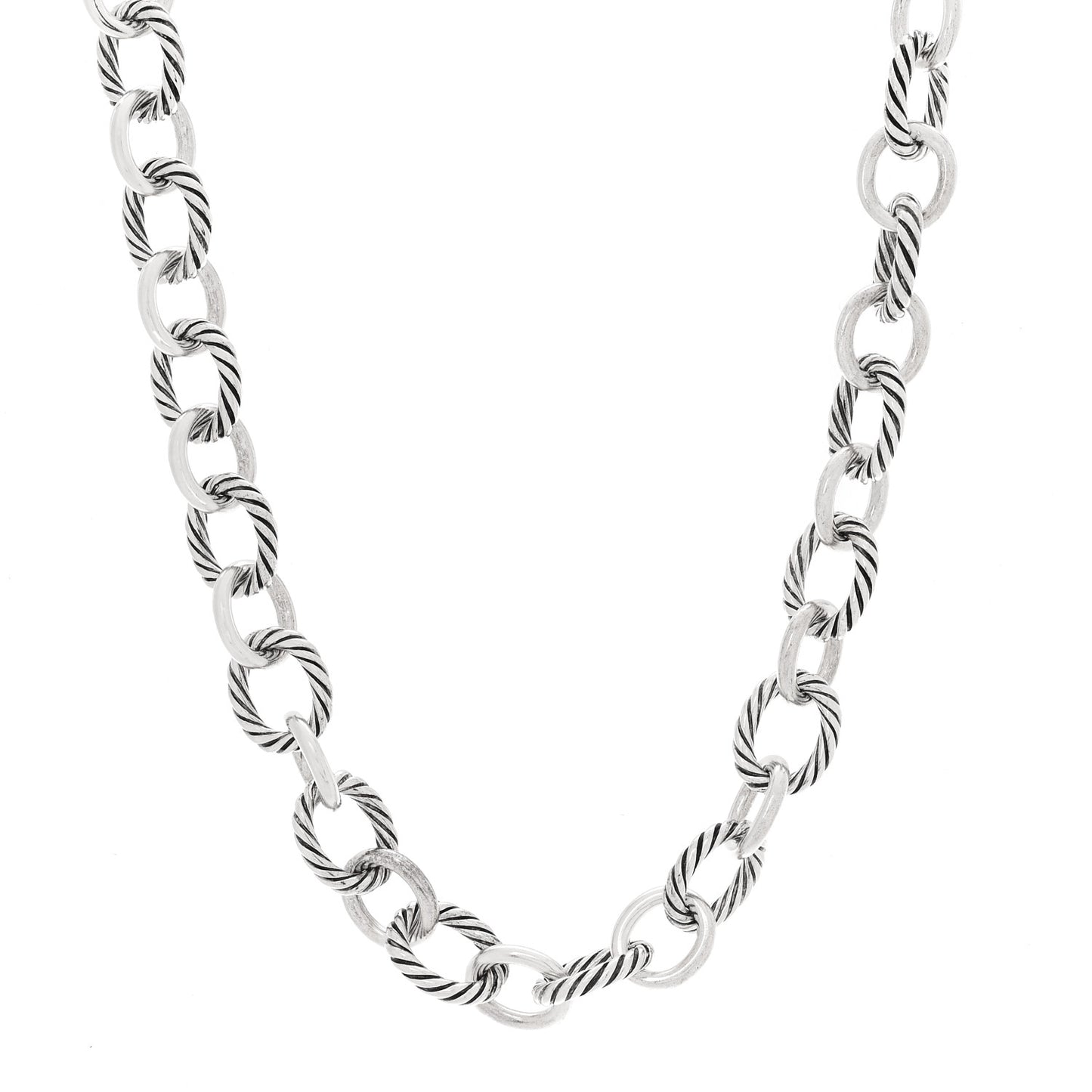 Sterling Silver 12mm Large Oval Link Necklace