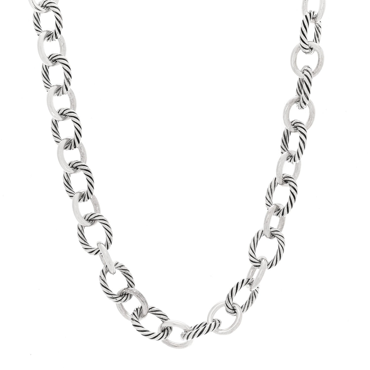 David Yurman Sterling Silver 12mm Large Oval Link Necklace 1 of 5