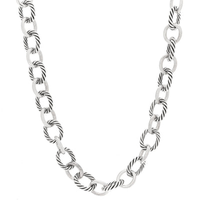 David Yurman Sterling Silver 12mm Large Oval Link Necklace 1 of 5