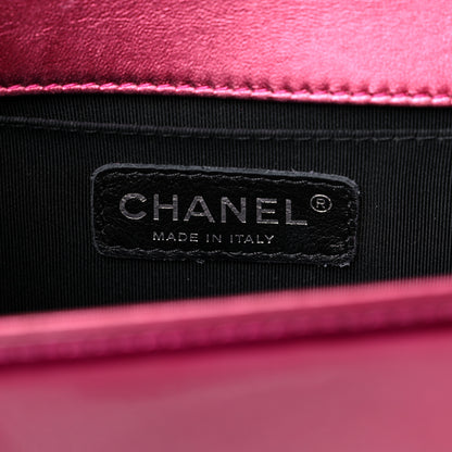 Chanel Metallic Patent Calfskin Quilted Small Boy Flap Pink 6 of 13