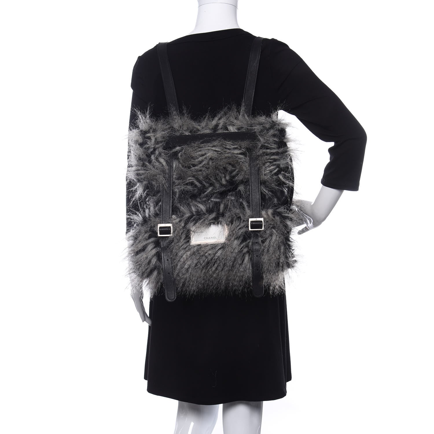Chanel Iridescent Calfskin Fantasy Fur Backpack Grey 2 of 12