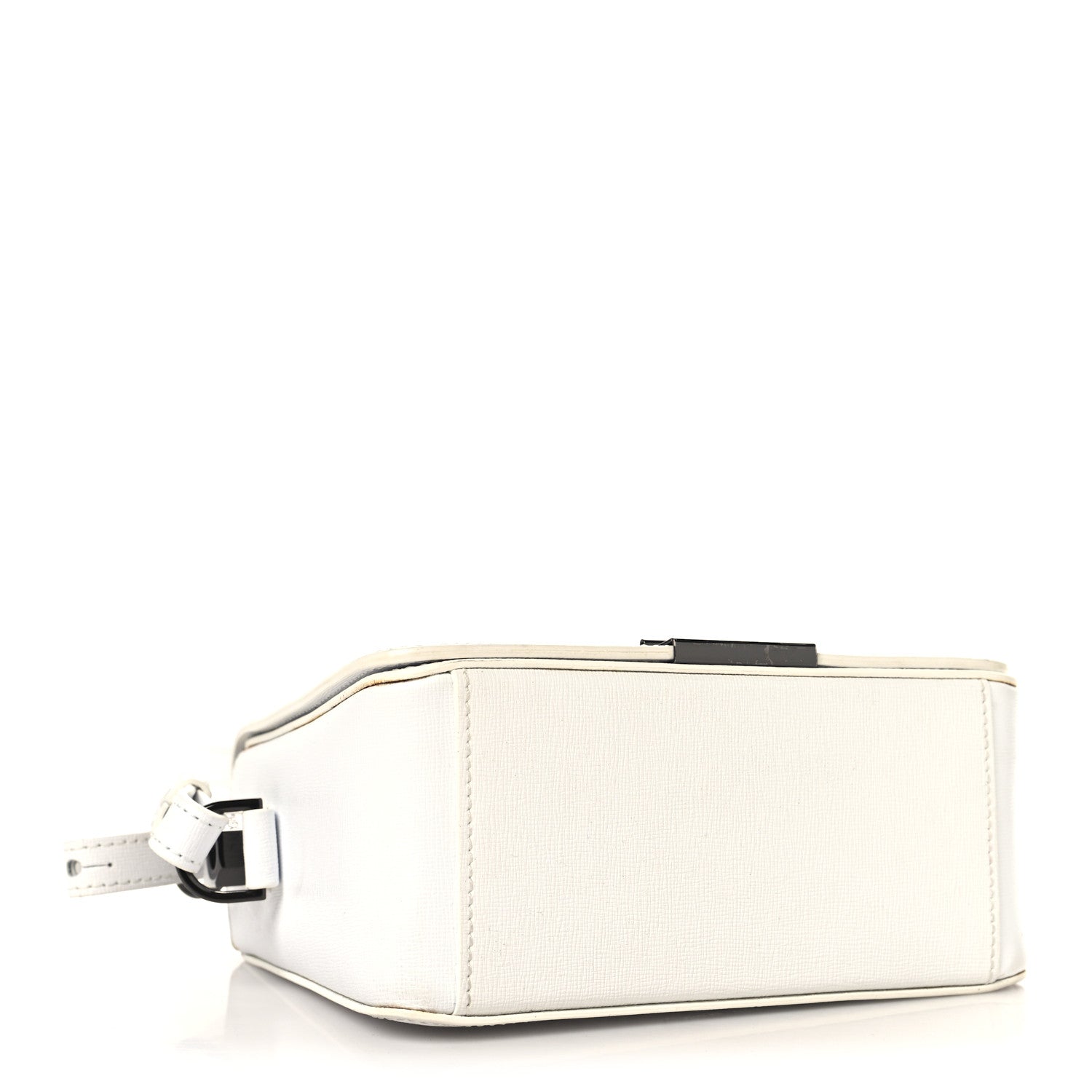 Off-White Saffiano Striped Mini Diag Binder Clip Bag White Black 4 of 12