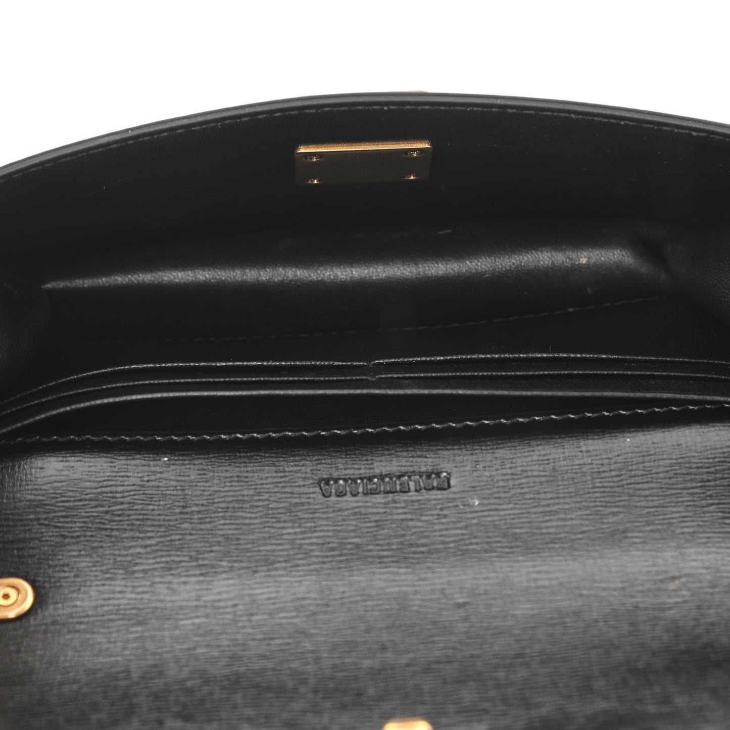 Calfskin Stripe Embossed Gossip Chain Bag XS Black