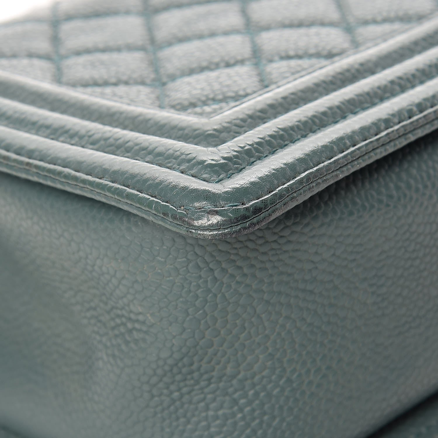 Chanel Caviar Quilted Medium Boy Flap Dark Green 11 of 13