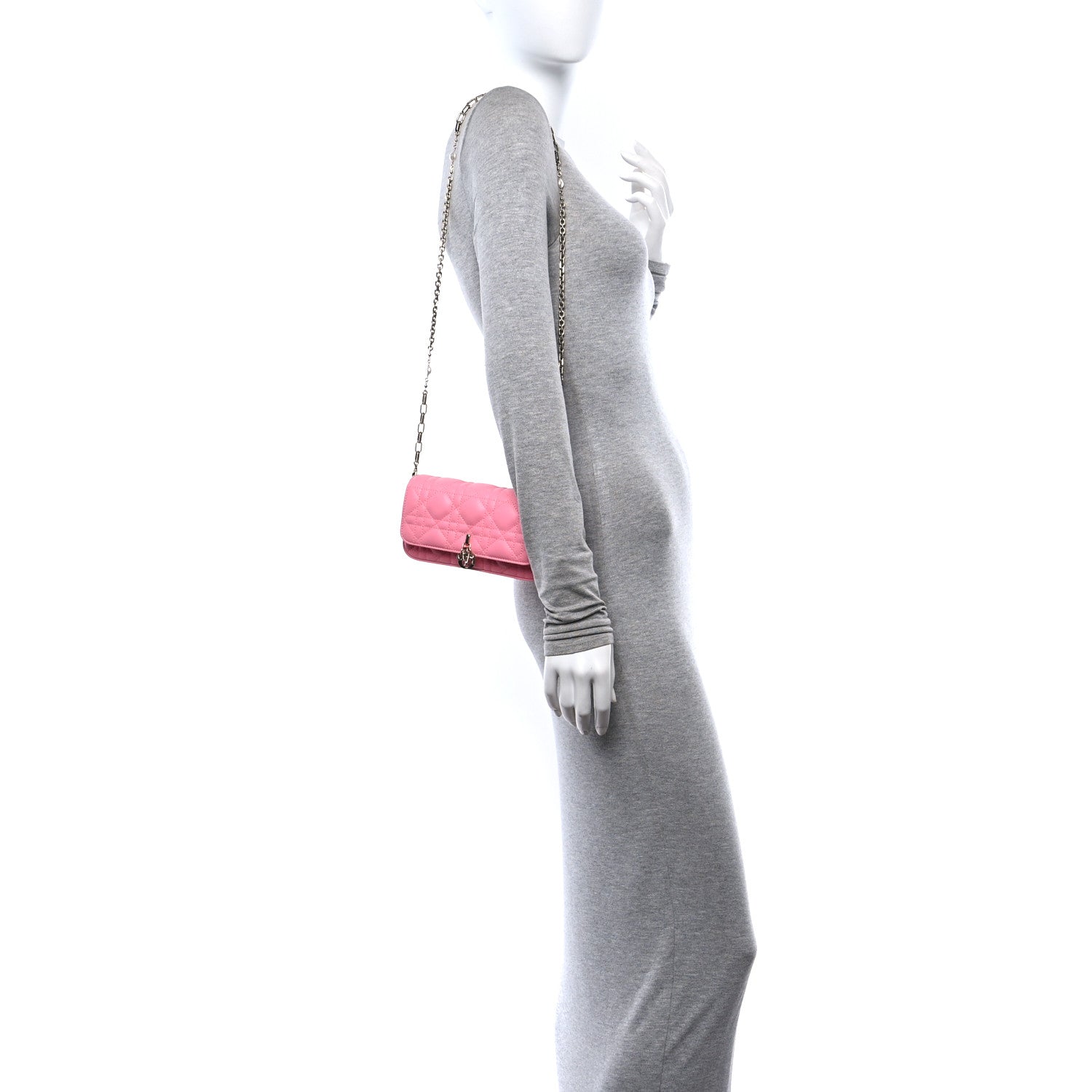Christian Dior Lambskin Cannage Dior Talk Phone Pouch Pink 2 of 10