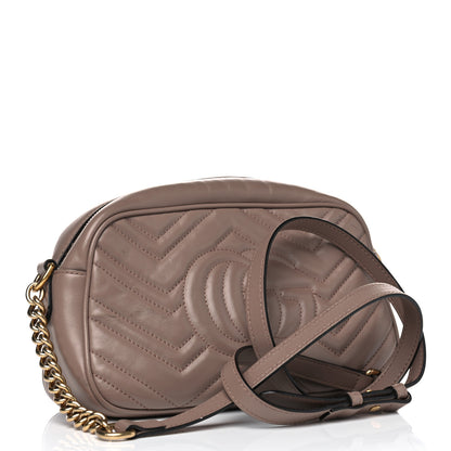 Gucci Calfskin Matelasse Small GG Marmont Chain Shoulder Bag Porcelain Rose 2 of 8