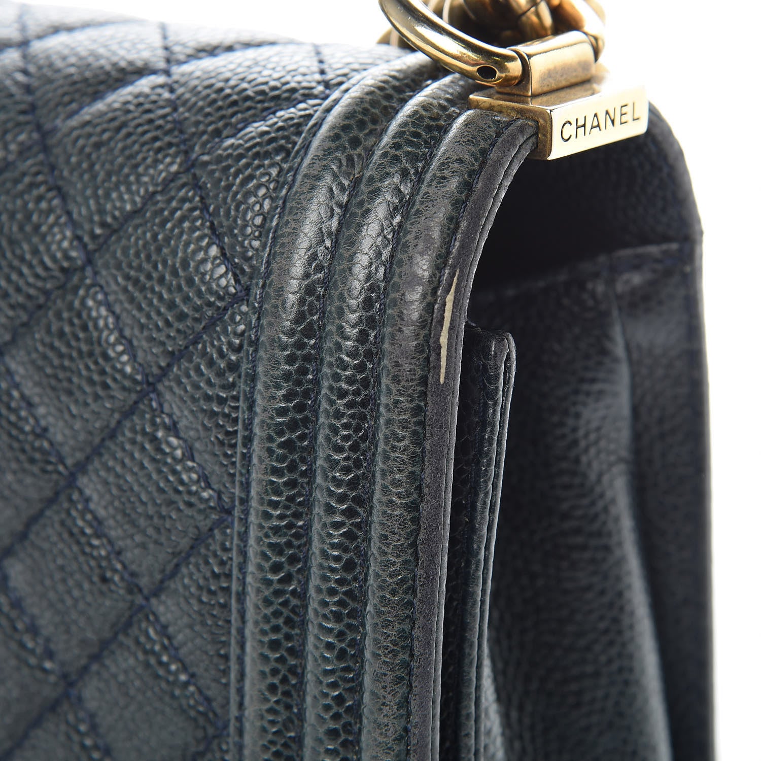 Chanel Caviar Quilted New Medium Boy Flap Blue 17 of 19