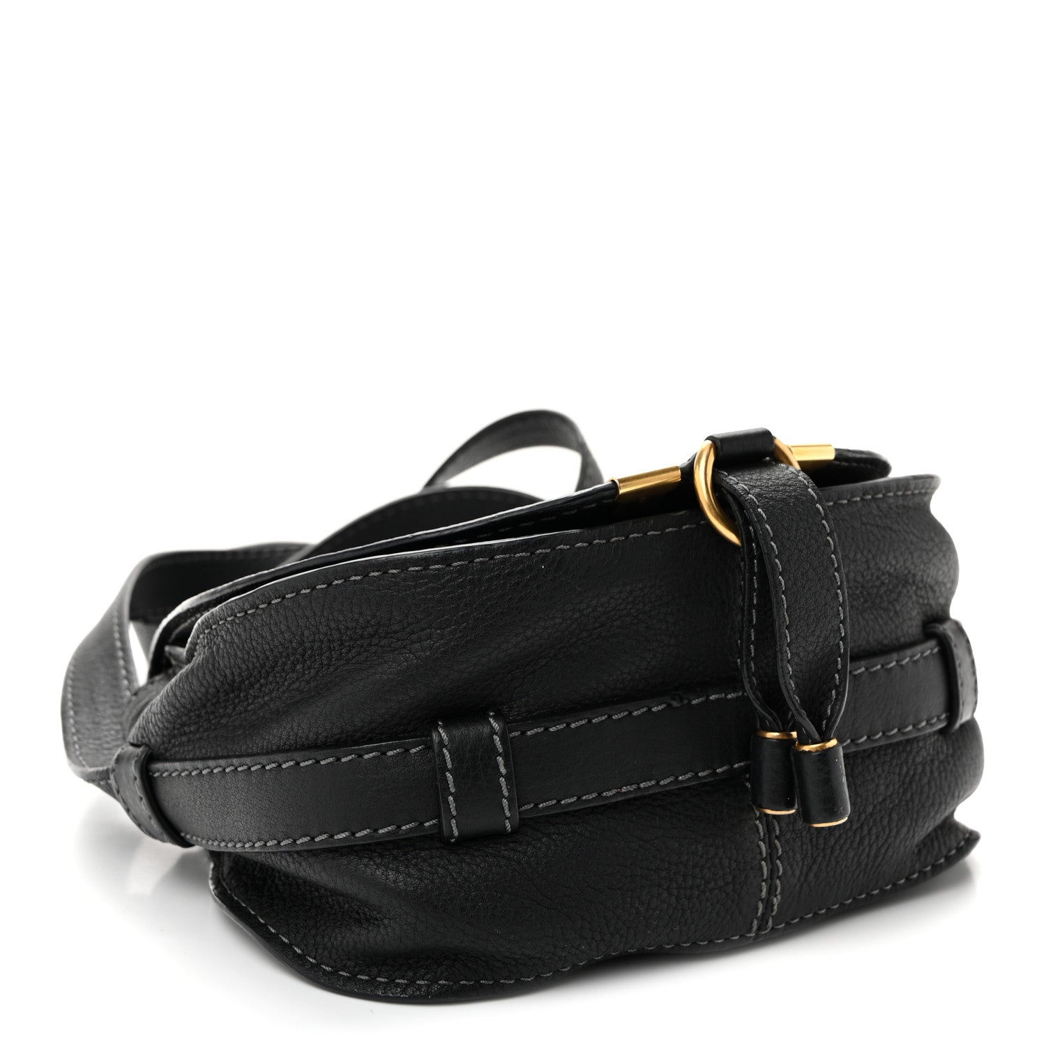 Chloe Grained Calfskin Small Marcie Saddle Bag Black 3 of 9